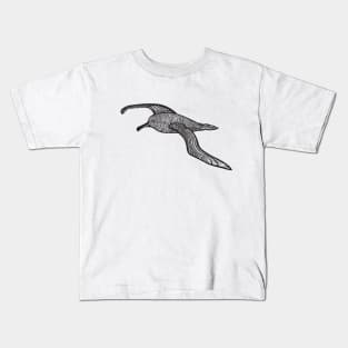 Sooty Albatross Ink Art - cool bird design - on white Kids T-Shirt